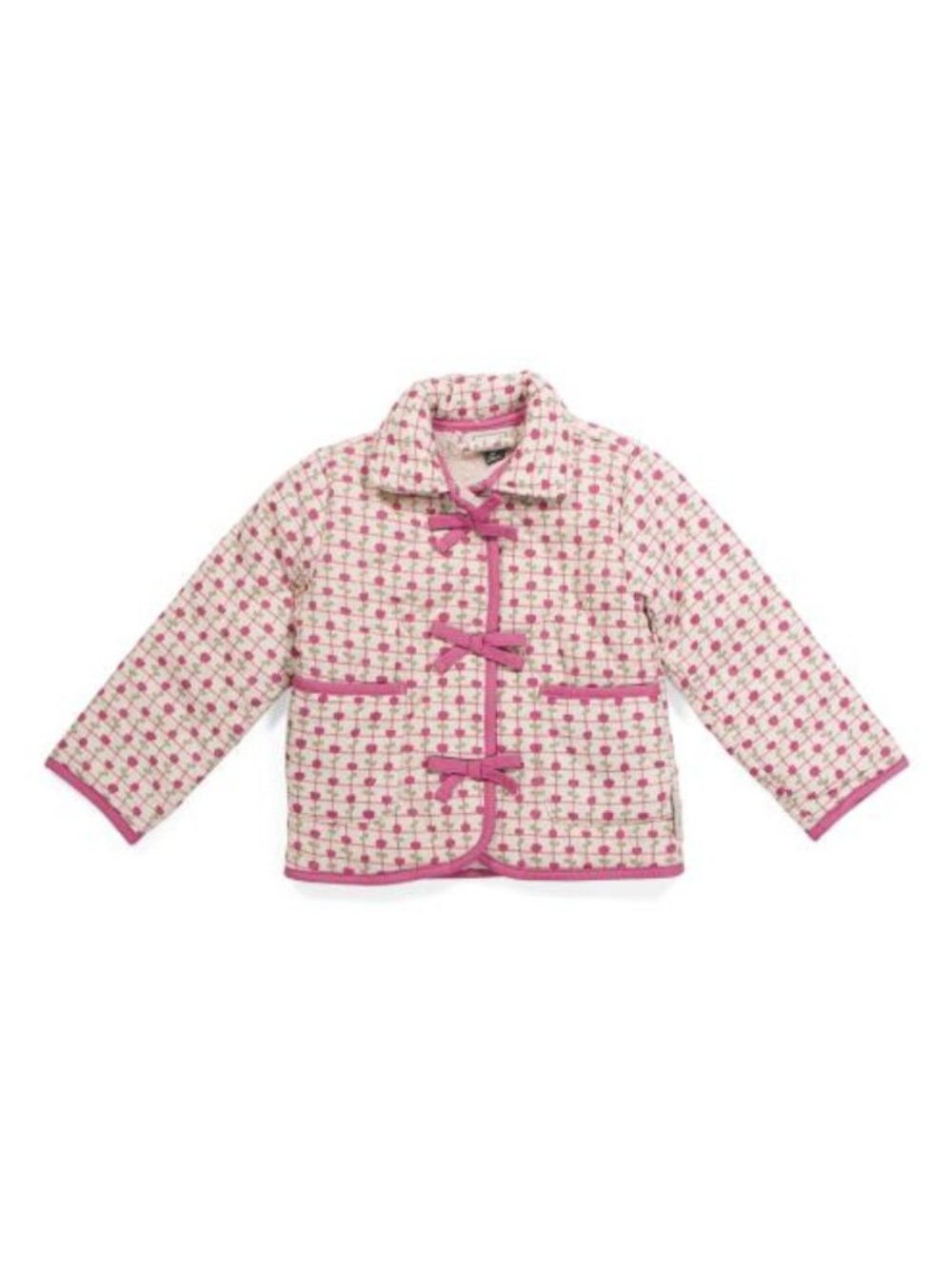 Hunter Toddler Girls Quilted Sherpa Lined Jacket Pink Floral Bow Accents NWT